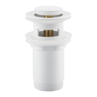 Basin plug brass Balneo Klik Klak E white with overflow