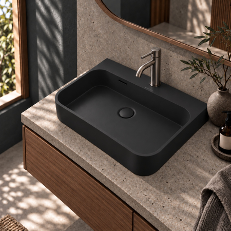 Umywalka BELORIA Solid Surface Carbon Black