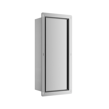 Storage compartment on brush TOILET Balneo Wall Box Brush S Tiles right for built-in in wall made of stainless steel