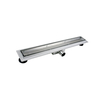 Linear drain floor Balneo Duplex Next Mirror Silver 90 cm chrome double-sided made of stainless steel with low trap and deep sediment trap