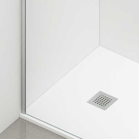 Shower screen Balneo Beira 80 x 200 cm chrome glass transparent 8 mm