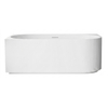 Freestanding bathtub corner left Balneo AVOLA fluted NO RIM 160 x 75 cm white acrylic with frame made of stainless steel and 6 stabilizing legs with overflow and white plug