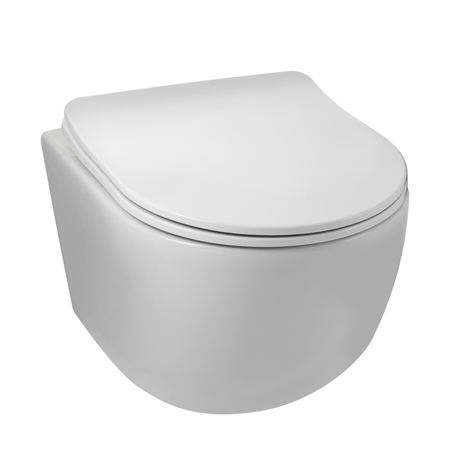Balneo Luna Tornado Wall-Hung Toilet Bowl, White, Rimless, with Duroplast Soft-Close Seat