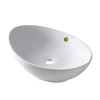 Balneo Zerra 59 × 39 cm White Ceramic Countertop Basin with Gold-Colored Overflow