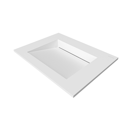 ALVERIA Solid Surface Washbasin Coco White with Linear Drain 60 cm