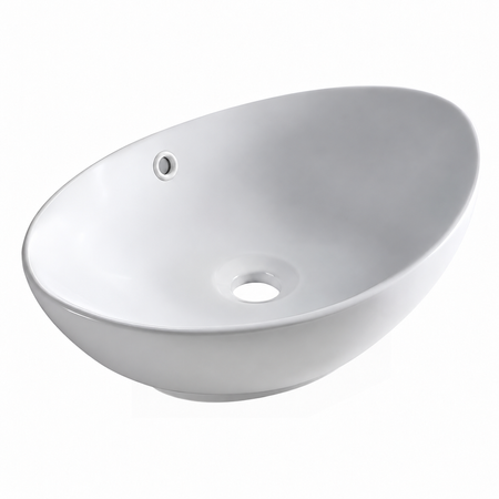 Balneo Zerra 59 × 39 cm White Ceramic Countertop Basin with White Overflow