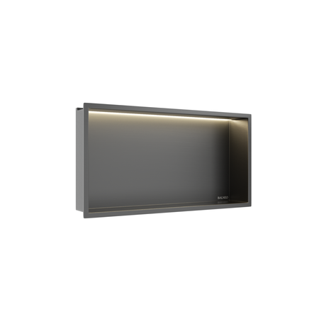 Balneo Wall Box LED recessed shelf Gun Metal 60 x 30 x 10 cm