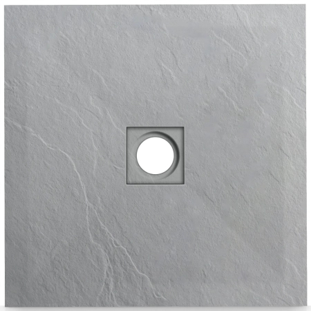 Brodzik z konglomeratu mineralnego Balneo Stone Tray 90 x 90 x 2,5 cm jasnoszary niski kwadratowy