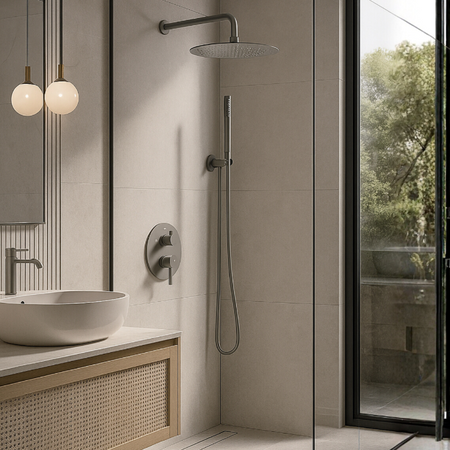 Balneo Cascade shower mixer set of 2 gun metal