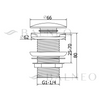 Brass basin plug Balneo Klik Klak A black without overflow with ceramic head