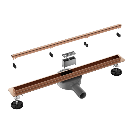 Odpływ liniowy podłogowy Balneo Slim & Low ProLine Copper 90 cm miedziany