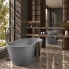 Wanna wolnostojąca VALIA Solid Surface Cemento Raw z syfonem i korkiem