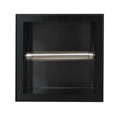 Balneo Wall Box Paper 1 Black In-Wall Stainless Steel Paper Holder