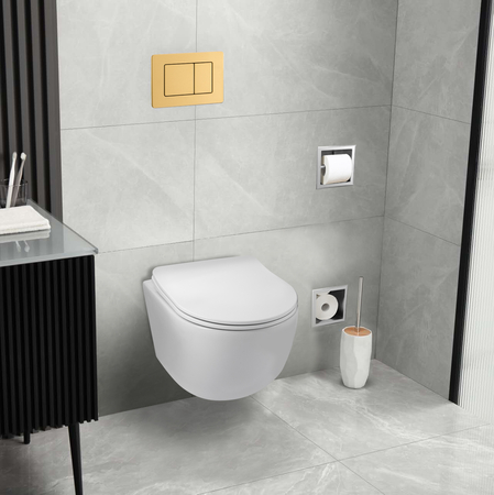 Flush button for TOILET Balneo Axo gold made of stainless steel brushed