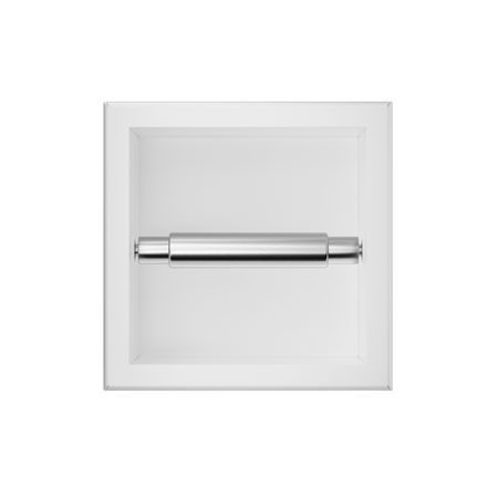 Balneo Wall Box Paper 1 White Built-In Stainless Steel Paper Holder