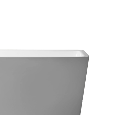 Wanna wolnostojąca Balneo ROMA NO RIM 170 x 80 cm biało szara akrylowa z ramą ze stali nierdzewnej i 6 nóżkami stabilizującymi z przelewem i białym korkiem