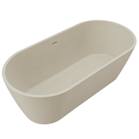 Wanna wolnostojąca VALIA Solid Surface Cashmere Dune z syfonem i korkiem