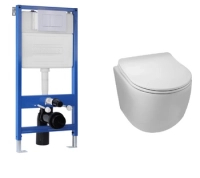 Balneo WC concealed installation kit Fix-Frame Standard frame with white Luna Tornado toilet bowl