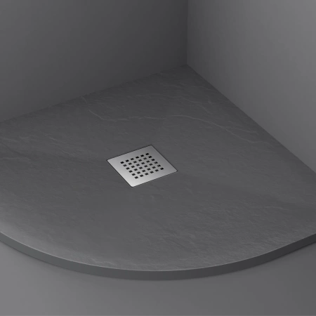 Brodzik kompozytowy Balneo Stone Tray 90 x 90 x 2,5 cm ciemnoszary niski półokrągły