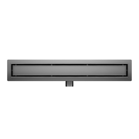 Balneo Duplex Next Gun Metal 60 cm double-sided brushed stainless steel floor drain with low siphon and deep trap