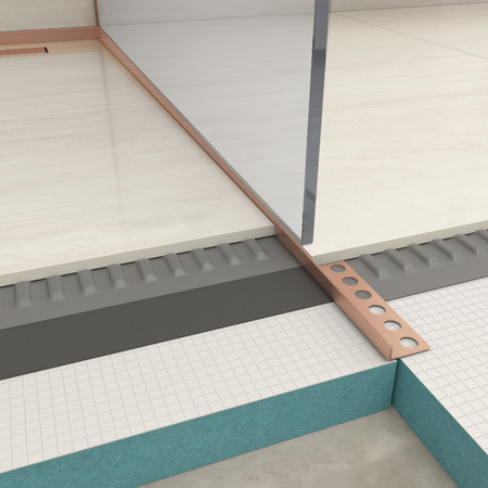 Listwa spadkowa Balneo miedziana podłogowa prawa 120 cm