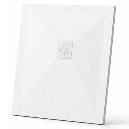 Balneo Stone Tray composite shower tray 90 x 90 x 2.5 cm white low square