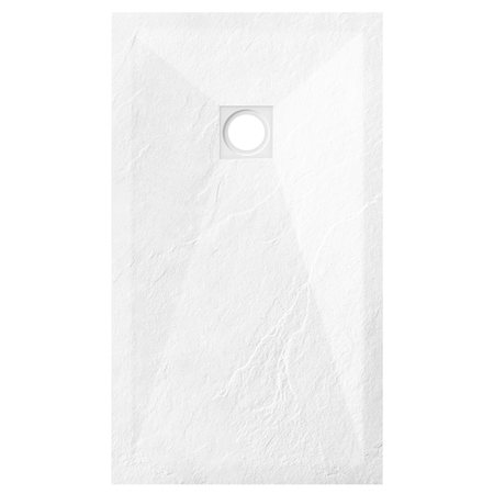 Composite Shower Tray Balneo Stone Tray 110 × 80 × 2.5 cm, White, Low-Profile Rectangular