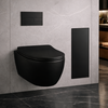 Schowek na szczotkę WC Balneo Wall Box Brush L Black Glass prawy do wbudowania w ścianę ze stali nierdzewnej