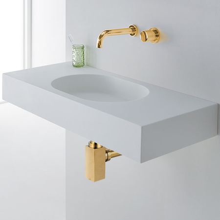 Trap basin brass Balneo gold square