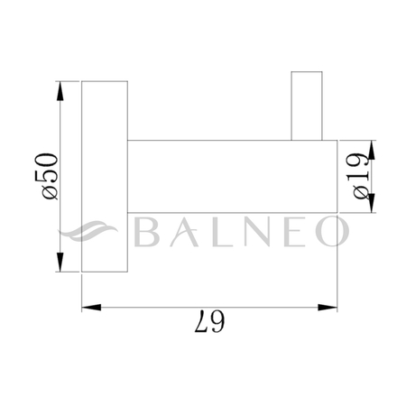 Haczyk złoty lustrzany Balneo Qube model 1