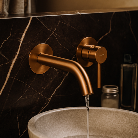 Balneo Cascade washbasin faucet model 3 copper