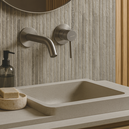 Balneo Cascade washbasin faucet model 3 gun metal