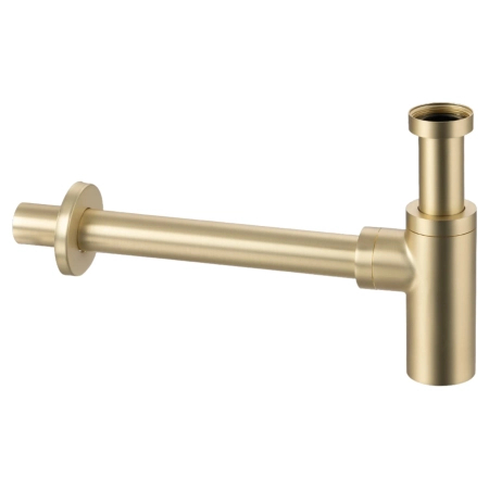 Balneo Round Gold Brass Washbasin Siphon – Brushed Gold