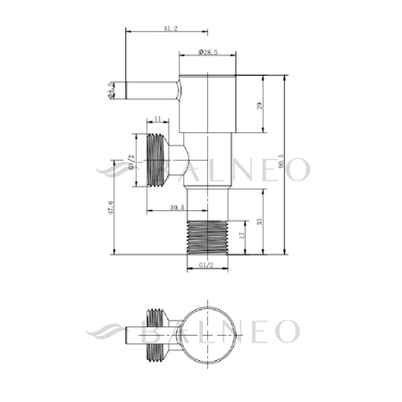 Zawór kątowy z głowicą ceramiczną model 1 BLACK 1/2 x 1/2