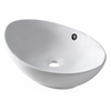 Balneo Zerra 59 × 39 cm white ceramic countertop basin with black overflow.