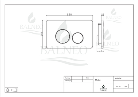 Flush button for TOILET Balneo Oxo satin