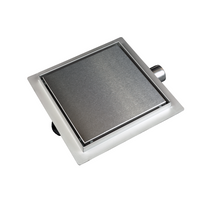 Drain floor square Balneo SQ-Drain 15 x 15 cm double-sided made of stainless steel brushed
