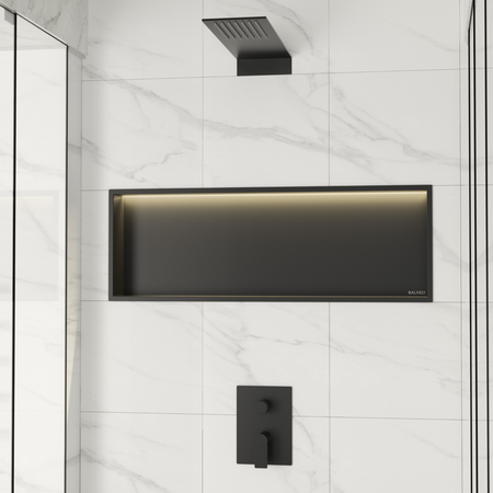 WALL-BOX ONE - BLACK z LED - 30x90x10 cm