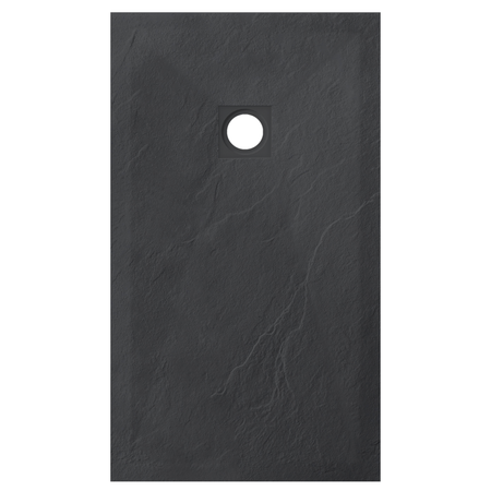 Balneo Stone Tray Composite Shower Tray 100 x 80 x 2.5 cm, Dark Gray, Low-Profile Rectangular