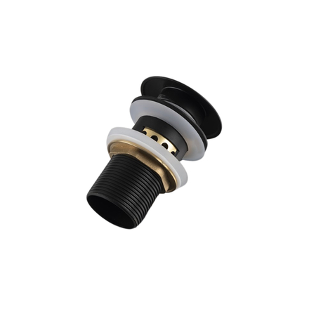 Korek umywalkowy mosiężny Balneo Klik Klak F czarny z koszyczkiem i przelewem