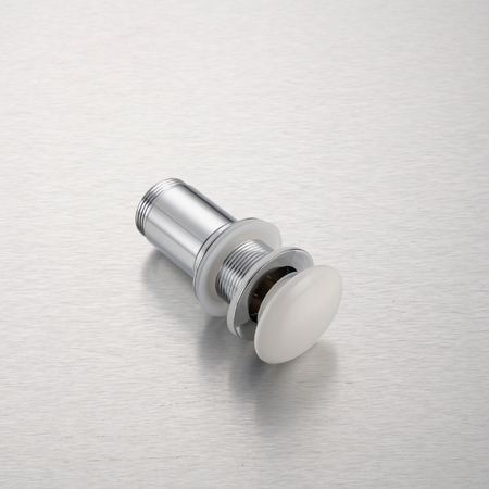 Brass washbasin stopper Balneo Klik Klak C white without overflow with ceramic head