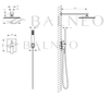 Balneo Cascade shower mixer set of 3 inox