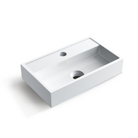 Umywalka nablatowa Balneo Viki 40 x 24 biała z konglomeratu