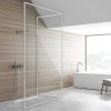 Linear drain floor Balneo G-Drain Next Milky 100 cm with white panel with glass tempered with low trap and deep sediment trap