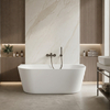 Freestanding bathtub wall-mounted Balneo VIVA NO RIM 160 x 75 cm white acrylic with frame made of stainless steel and 6 stabilizing legs with overflow and white plug