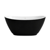 Freestanding bathtub Balneo PARMA NO RIM 170 x 72 cm white black acrylic with frame made of stainless steel and 6 stabilizing legs with overflow and white plug