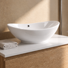 Balneo Zerra 59 × 39 cm White Ceramic Countertop Basin with White Overflow