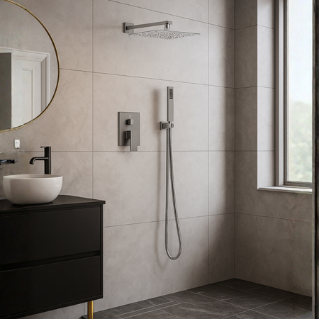 Bateria prysznicowa Balneo Cascade zestaw 3 gun metal