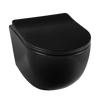 Balneo Luna Black Rimless Wall-Hung Toilet Bowl without Flush Rim, with Soft-Close Duroplast Seat