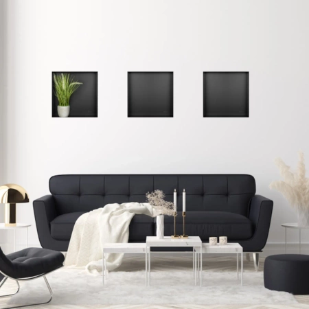 Półka wnękowa Balneo Wall Box No rim Black 30 x 30 x 10 cm czarna ze stali nierdzewnej bez kołnierza